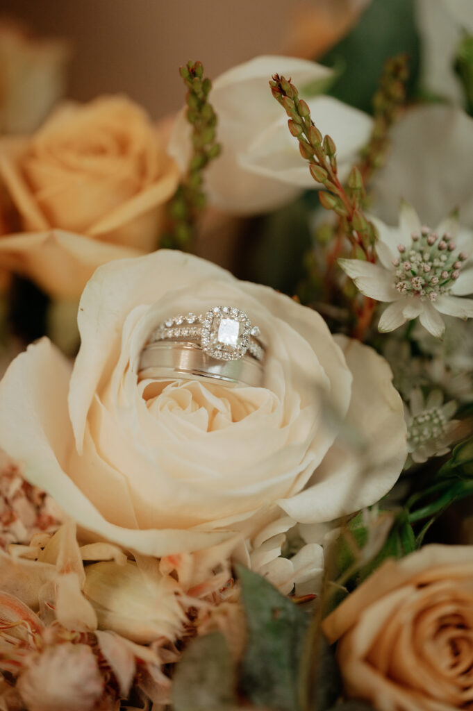 Ring photo with floral background