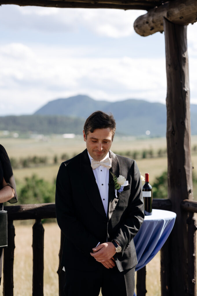groom at wedding ceremony